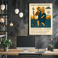 Saint Christopher Vintage Iconography in Mythology Poster