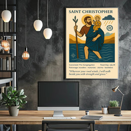 Saint Christopher Vintage Iconography in Mythology Poster