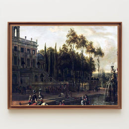 Elegant 18th-Century Garden Scene Cultural Heritage Poster