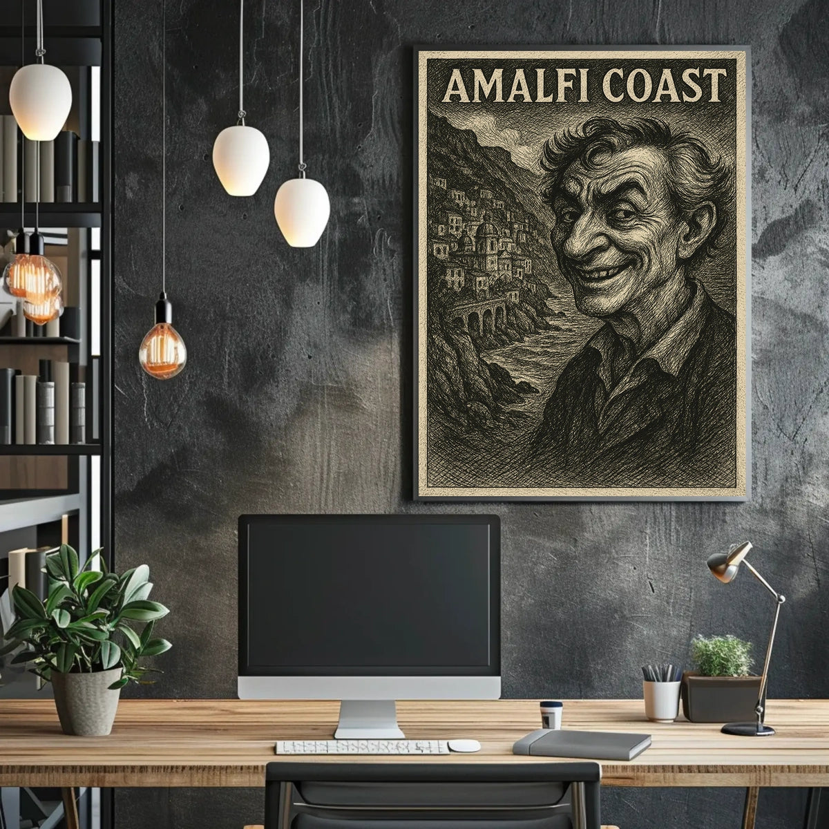 Amalfi Coast Captivating Portrait Poster Wall Art Print