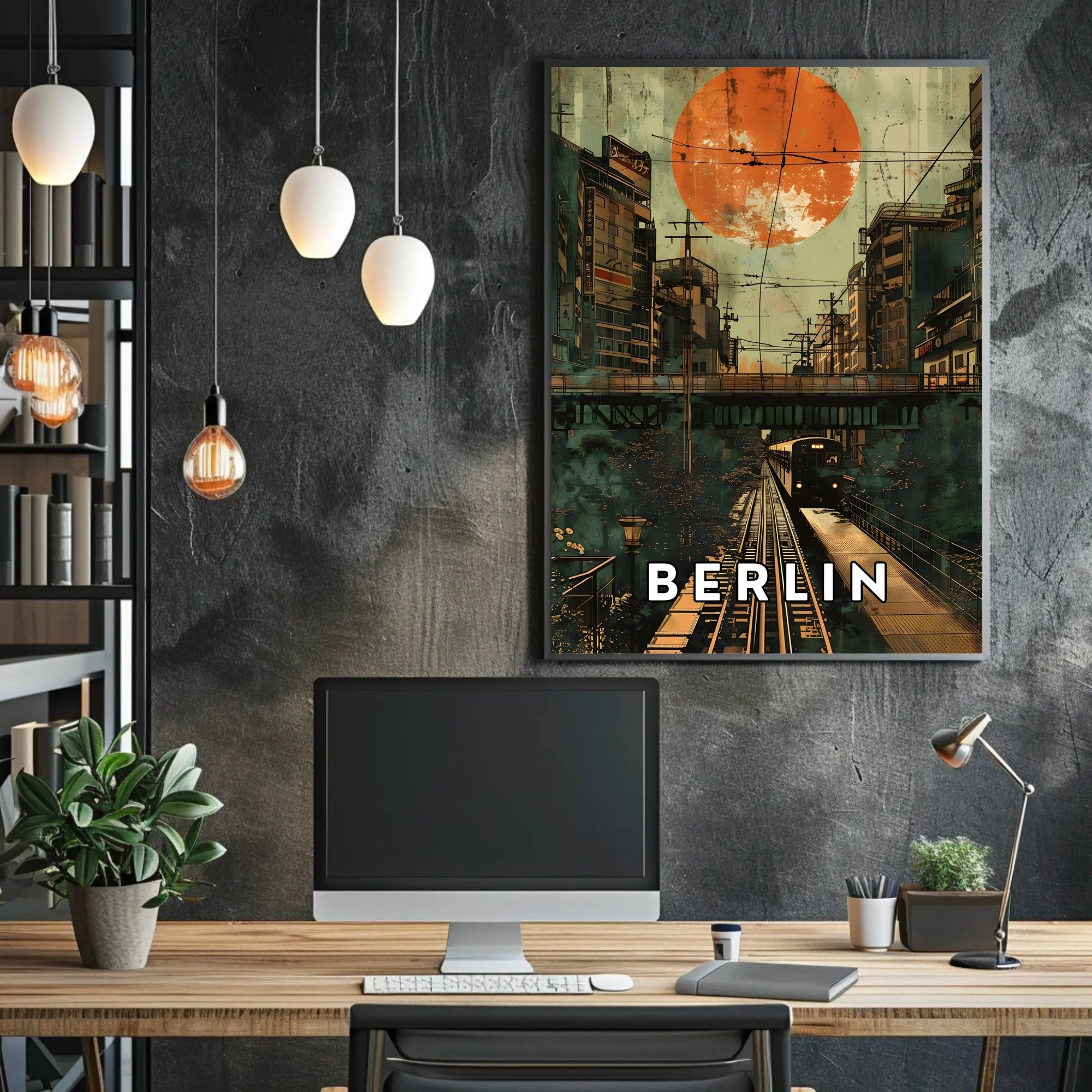 Urban Sunset in Berlin Poster