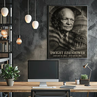 Dwight D. Eisenhower 34th President of the United States Double Exposure Poster