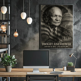 Dwight D. Eisenhower 34th President of the United States Double Exposure Poster