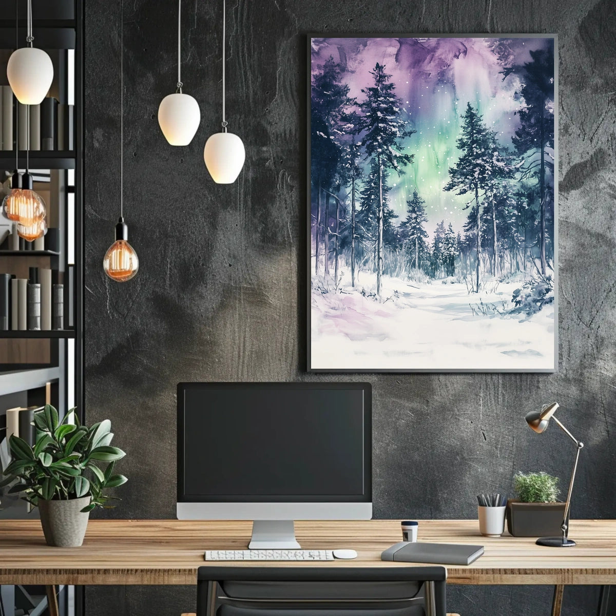 Finland Lapland Snowy Forest Landscape Poster