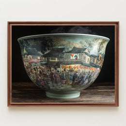 Ancient Asian Marketplace Ceramic Art Poster Print