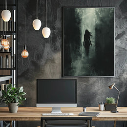 Dark Silhouette: Enigmatic Urban Art Poster PosterGoat