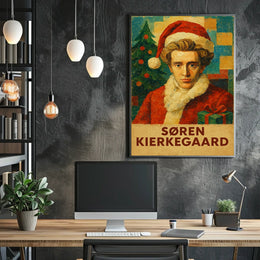 Festive Kierkegaard Christmas Pop Art Cultural Poster