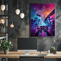 Neon Gaming Odyssey Poster