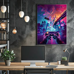 Neon Gaming Odyssey Poster