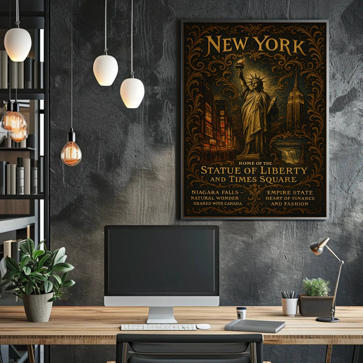 New York Iconic Landmarks Poster