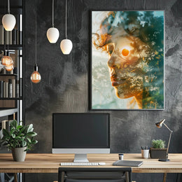 Dreamy Double Exposure Nature Harmony Poster PosterGoat