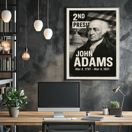 John Adams 2nd President of the United States Digital Montaje Poster