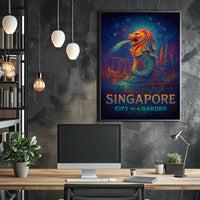 Singapore Skyline: Vibrant City in a Garden Poster