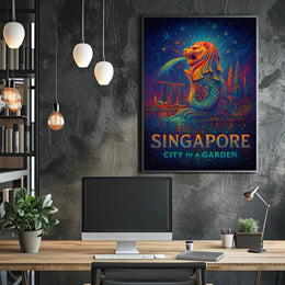 Singapore Skyline: Vibrant City in a Garden Poster