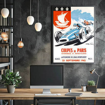 Coupes de Paris 1962 Racing Event Poster