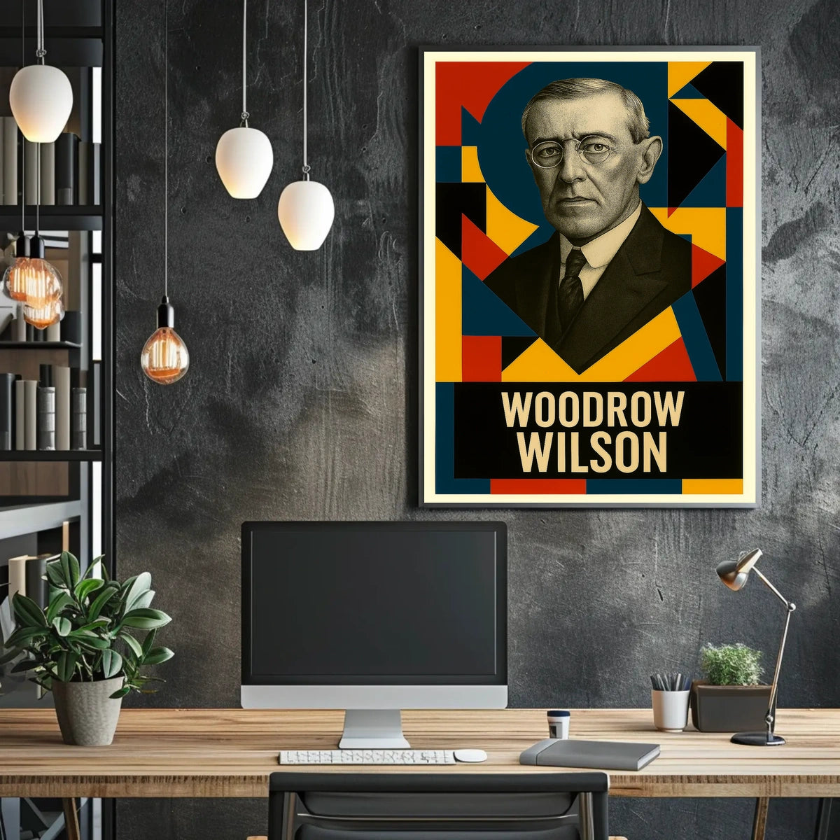 Woodrow Wilson 28th President of the United States Abstract Pop Poster