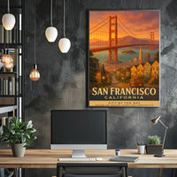San Francisco Vintage Wall Art Poster Bay Scenery