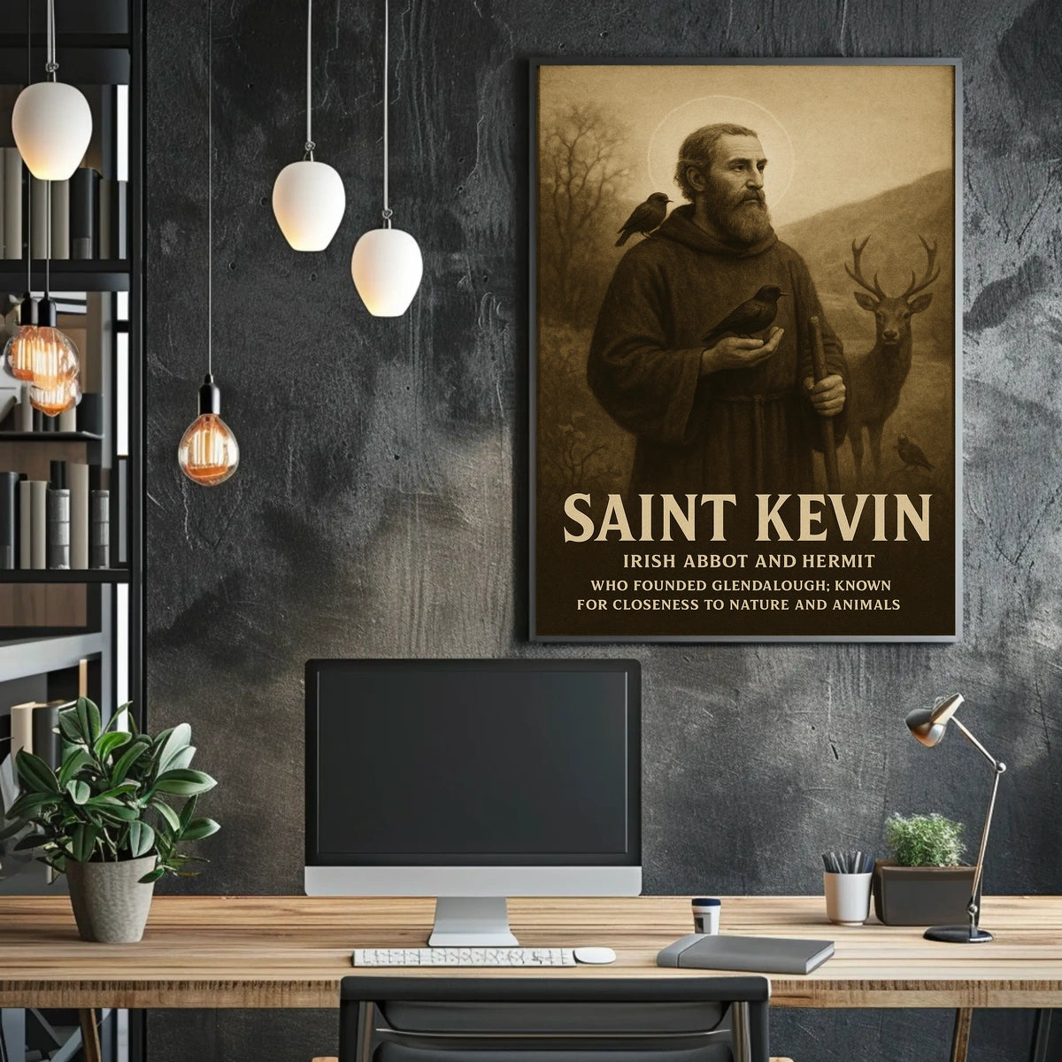 Saint Kevin Irish Abbot And Hermit Poster