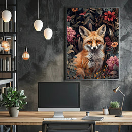 Fox in Floral Wonderland Poster Wall Art
