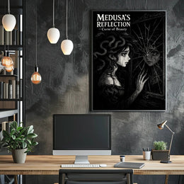 Medusa Tearfully Gazing Gothic Mythology Fantasy Art Poster