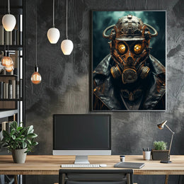 Steampunk Gas Mask Dystopian Futuristic Sci-Fi Poster