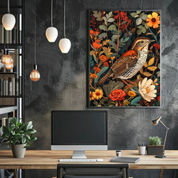 Nature's Harmony Wall Art Print with Bird Design