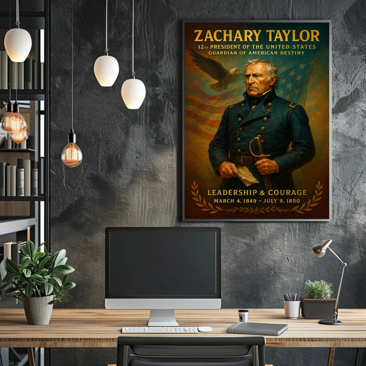 Zachary Taylor Vintage Patriotic Leadership Poster Print