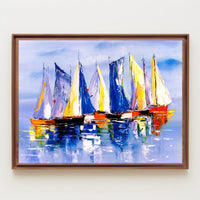 Vibrant Sailing Vessels Poster