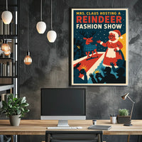 Reindeer Fashion Show: Retro Christmas Holiday Pop Culture Poster