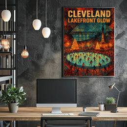 Cleveland Lakefront Glow Poster