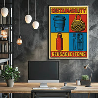 Sustainability Reusable Items Poster