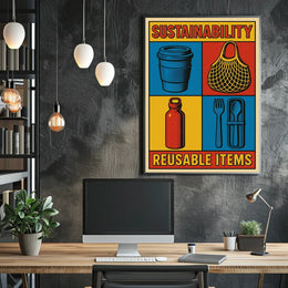 Sustainability Reusable Items Poster