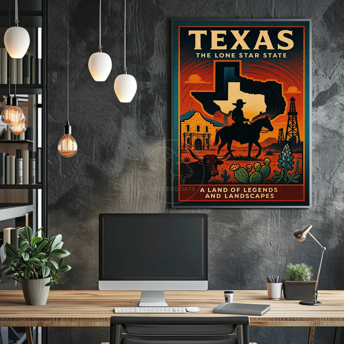 Texas Heritage: Vintage Cowboy and Landscape Cultural Poster