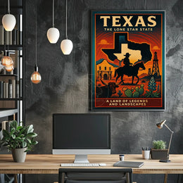 Texas Heritage: Vintage Cowboy and Landscape Cultural Poster