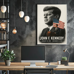 John F. Kennedy 35th President of the United States Reflections Poster