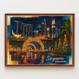 Singapore A Vibrant Nightscape Poster