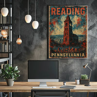 Reading Pennsylvania Cityscape Visual Journey Photography Realism Heritage Urban Life Poster