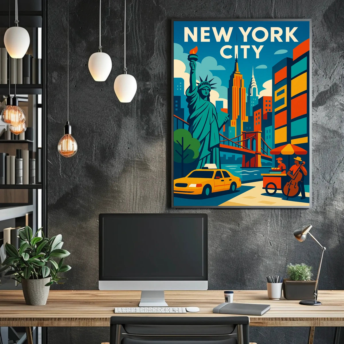 New York City Poster Vibrant Cityscape For Home Decor