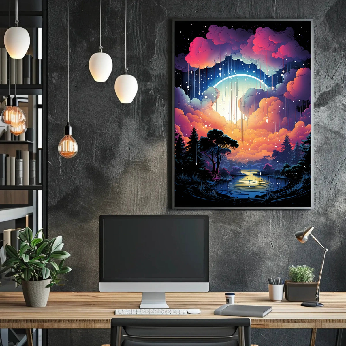 Fantastical Landscape Art Print for Abstract, Artistic, or Pop Culture Poster
