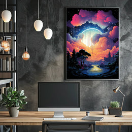 Fantastical Landscape Art Print for Abstract, Artistic, or Pop Culture Poster