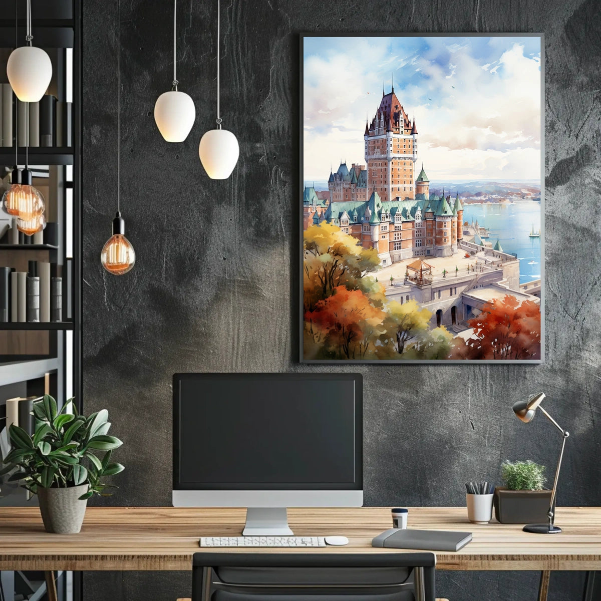 Grand Castle Coastal Landmark Historic Travel Poster