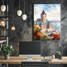 Grand Castle Coastal Landmark Historic Travel Poster