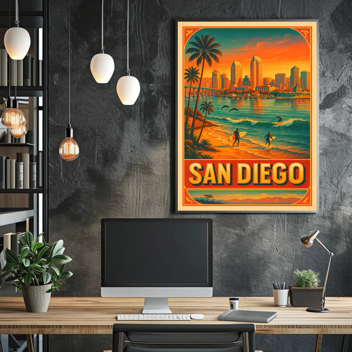 San Diego Surfing Paradise Poster