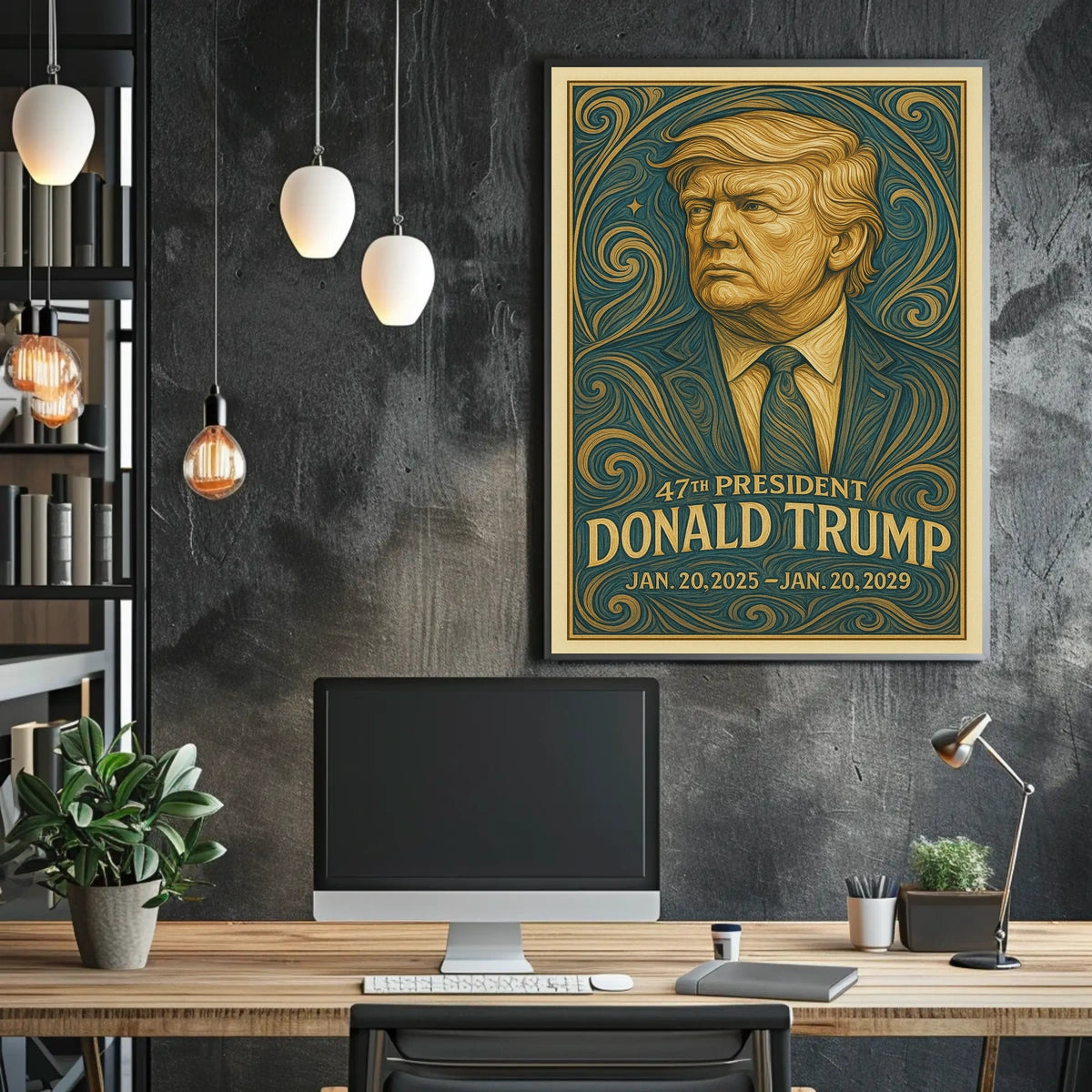 Donald Trump 47th President Pop Art Realism Decor Poster