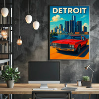 Detroit Cityscape Poster