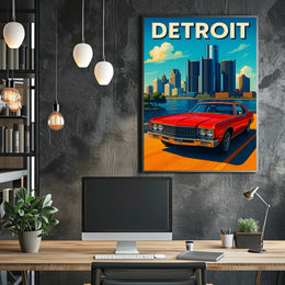 Detroit Cityscape Poster
