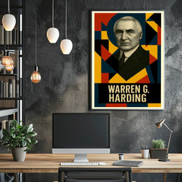 Warren G. Harding 29th President of the United States Abstract Pop Poster
