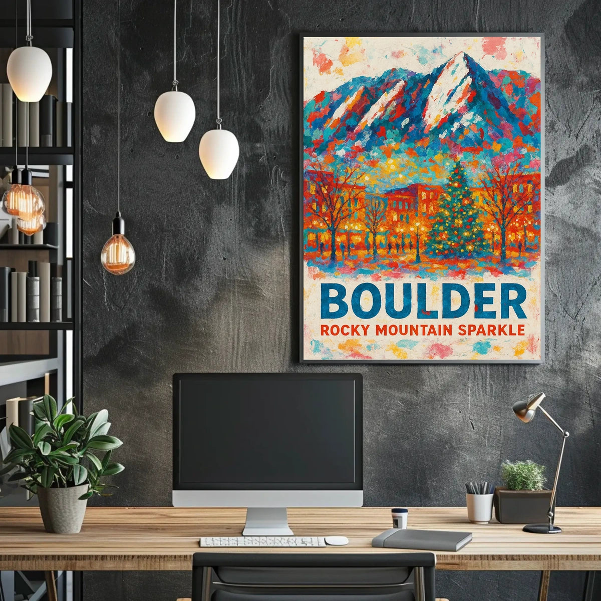 Boulder Rocky Mountain Sparkle Poster