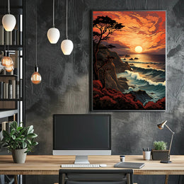 Sunset Over The Ocean Poster
