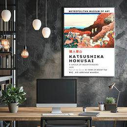 Katsushika Hokusai A Group of Mountaineers Poster